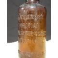 Antique Brown Glass Medicine Bottle Liquozine London England