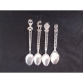Set of Four Greek Silver Teaspoons