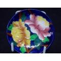 Maling  New Castle on Tine Cobalt Blue with Peonies Stunning Porcelain Pindish