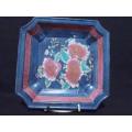 Wedo Blue with pink Flowers  Chinese Trinket Bowl