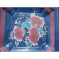 Wedo Blue with pink Flowers  Chinese Trinket Bowl