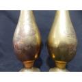 Set of Two Antique Brass Vases