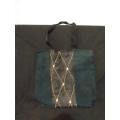 Stunning African Design Raffia and Cotton Shoulder Bag