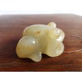 Chinese Ming Dynasty White Jade Little Frog Original Carving