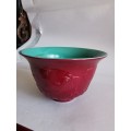 Carmine turquoise green glaze cup by China MinGuo