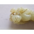 Chinese Late 19th century White Jade mother carry children Original Carving