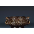Chinese antique  19th century Qing Dynasty copper censer