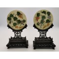 A pair of Chinese jade screens from the late Qing Dynasty