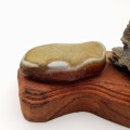 Antique Natural stone ornaments with a rosewood base