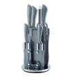 Royalty Line - 8 Pieces Heavy Duty Stone Coating Knife Set with Stand - Silver