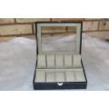 10 Compartment PU Leather Watch Display Box - Black