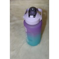 Jack Brown 2L Water Bottle with Motivational Time Markers - Leak Proof - Purple & Blue