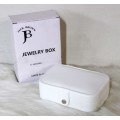 Jack Brown 2-Layer PU Leather Jewellery Display Box with Mirror - White