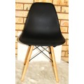 Wooden Leg Dining Chairs - Pack of Six - Black Colour