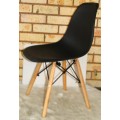 Wooden Leg Dining Chairs - Pack of Six - Black Colour
