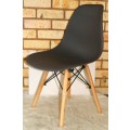 Wooden Leg Dining Chairs - Six Pack - dark Grey Colour