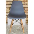 Wooden Leg Dining Chairs - Six Pack - Light Grey Colour