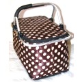 Large Bag Collapsible Picnic Basket - Brown