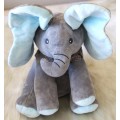 Peek-a-Boo Elephant Stuffed Doll Animated Plush Toy - Blue