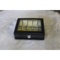 Jack Brown Luxury 10-Slot PU Leather Watch Display Box - Black (broken glass)