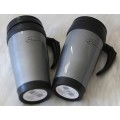 Blaumann 400ml Stylish Plastic Travel Mug - Carbon (Set of 2)