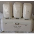 Deluxe Edition Breadbin with 3Pcs Canister Set - Cream