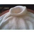 Ladies Cream Color Turtle Neck Pullover (Hand Knitted in 4 Ply)