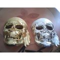 GOLD AND SILVER SKULL PIRATE MASKS - LIKE NEW