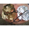 GOLD AND SILVER SKULL PIRATE MASKS - LIKE NEW