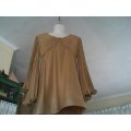 VINTAGE STUNNING  GOLDEN  METALIC MINI DRESS - SIZE 36 - VERY GOOD CONDITION