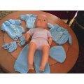 VINTAGE ANATOMICAL CORRECT MALE BABY DOLL - 40CM with clothes.