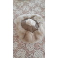 VINTAGE WOMEN FAUX FURR AND LEATHER HAT FULLY LINED