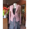 LADIES PINK LACE KNITTED CARDIGAN