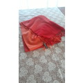 LADIES SCARF: New Ladies Two Tone Orange/Red Very Soft Wrap