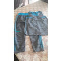 Active Sports Wear - Pre-Loved - Grey and Neon Blue