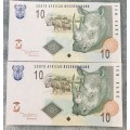 2x Uncirculated R10 Notes!!!