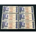 2x Lots of 3!!South African Notes Uncirculated and in Sequence!!!