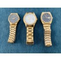 3x Vintage Gents Gold Plated Classic Watches! including A La Montre!
