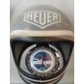 Valuable 1970`s Heuer legendary F1 driver Jacky Ickx easyrider gents watch with replica scale helmet