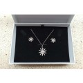 Collectors Martin James London exclusive jewelry necklace and earings set in original case
