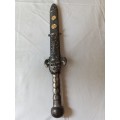 Collectors stainless steel dagger / short sword with decorative hilt and sheath