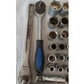 Assortment of various ratchets and sockets
