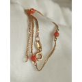 9CT GOLD VINTAGE CORAL HAND CHAIN