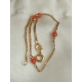 9CT GOLD VINTAGE CORAL HAND CHAIN