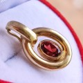 9CT GOLD RED STONE PENDANT