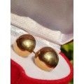9CT GOLD LARGE BUTTON STUD EARRINGS