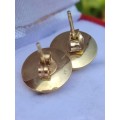 9CT GOLD LARGE BUTTON STUD EARRINGS