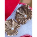 Gold on Sterling Vintage Leaf Earrings