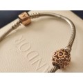 Pandora Rose Gold Clasp Bracelet with Charm