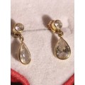 9ct Gold Stone Drop Earrings